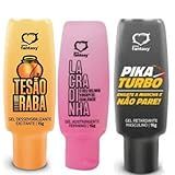 Kit 3 Gel Lubrificante Casal Esquenta Beijável Dessensibiliza Redutor Feminino Massageador Kamin