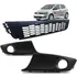 Kit 3 Grade Moldura Para-choque Inferior 1 Centra + 2 Farol Milha Preta Fox Spacefox G2 2009 2010 2011 2012 2013 2014 