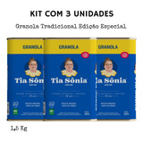 Kit 3 Granola Tradicional Lata Edição Especial Tia Sônia 1 5