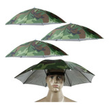 Kit 3 Guarda Sol Chuva Cabeça Chapeu Pesca Trilha Proteção