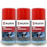 Kit 3 Higienizador Automotivo Limpa Ar Condicionado Carro Wurth Spray 145ml