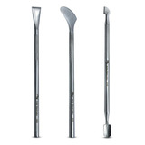 Kit 3 Instrumentos Podologia Pedicure Bisturi Largo Espátula