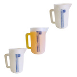 Kit 3 Jarra Plástica Reforçada Graduada 2000 Ml Pe Nalgon