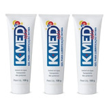 Kit 3 K med Gel Lubrificante Intimo 100g Kmed Discreto Sabor Sem Sabor