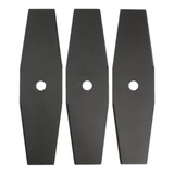 Kit 3 Lâminas 2 Pontas Para Roçadeira 330mm 2 25mm Furo 20mm