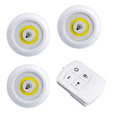 Kit 3 Lampada Luminaria Led Spot Sem Fio C Controle Remoto Cor Amarelo 110v 220v