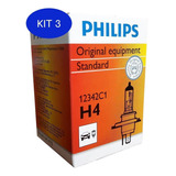 Kit 3 Lampada Philips H4 Avalon