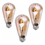 Kit 3 Lampadas Bulbo Da Moda Retrô Pera P Pendentes Lustres