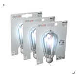 Kit 3 Lampadas Led St64 Clear 9w 6500k Branco Frio E27 110v 220v Bivolt Ip20 Cod 352211370 3 Deluxe By Avant