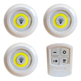 Kit 3 Lâmpadas Luminárias Led Spot S Fio Controle Remoto Cor Branco