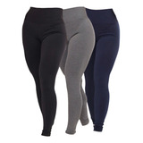 Kit 3 Legging Suplex Feminina Moda Fitness Academia Fitnes