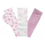 Kit 3 Lençol De Berço Americano Com Elástico 100 Algodão Cor Rosa Desenho Do Tecido Estampado
