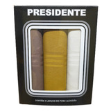 Kit 3 Lenços De Bolso Masculinos Presidente Presente Pais