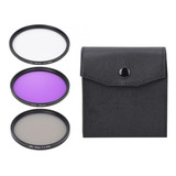 Kit 3 Lente Filtro Canon 77mm Cpl Polarizador Fld Uv Camera
