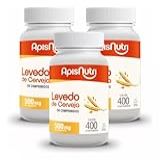 Kit 3 Levedo De Cerveja 500mg Apisnutri 400 Comprimidos