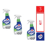 Kit 3 Limpador Spray 100 Desengordurante Limão Veja 500ml