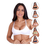 Kit 3 Lingerie Feminina Sem Bojo Sutia Poliamida Canelado