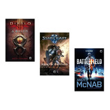 Kit 3 Livros Games Diablo Starcraft Battlefield *