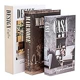 Kit 3 Livros Porta Objetos Enfeite Fake Caixa Organizadora Decorativo Sala Escritorio Design DESIGN RUSTICO