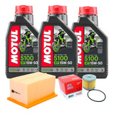 Kit 3 Lts Motul 5100 15w50 Filtro Óleo E Ar Bmw G650 Gs
