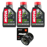 Kit 3 Lts Motul 5100 4t 10w30 Filtro Óleo Fram Ph6017a