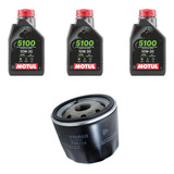 Kit 3 Lts Motul 5100 4t 10w30 Filtro Óleo Fram Ph6114