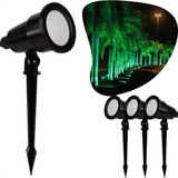 Kit 3 Luminária Espeto Jardim Lâmpada Cob Led 7w Luz Verde