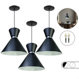 Kit 3 Luminária Lustre Pendente Pequim Alumínio 23cm Balcão