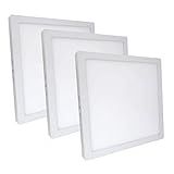 Kit 3 Luminária Painel Plafon Led Quadrado Sobrepor 24w 6000k