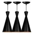 Kit 3 Luminária Pendente Cone Venturi Preto Fosco / Cobre