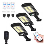 Kit 3 Luminaria Solar Jardim Poste Rua Con Sensor Movimento