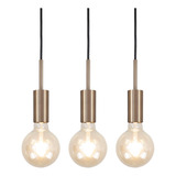 Kit 3 Luminárias Pendente Infinite Bronze Luxo Sala Cozinha