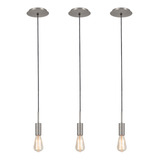 Kit 3 Luminárias Pendente Infinite Luxo Moderno Escovado