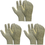 Kit 3 Luva Anti Corte Kevlar Resistente Alta Temperatura Epi
