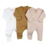 Kit 3 Macacão De Bebê Minimalista Com Ziper   Baby Greg