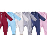 Kit 3 Macacão Infantil Vira Pé Bebê Roupa Menino Menina