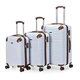 Kit 3 Malas De Viagem Swissport Executiva Giratória 360  ABS Anti Furto  Branco 