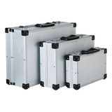 Kit 3 Maletas Case Alumínio Ferramentas Maquiagem Caixa Pm G