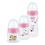 Kit 3 Mamadeiras Starter Rosa 90 150 300ml First Choice Nuk