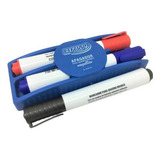 Kit 3 Marcadores Para Quadro Branco Apagador Magnético