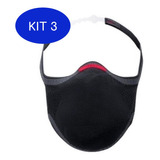 Kit 3 Máscara De Proteção 3d Knit Fiber Preto M