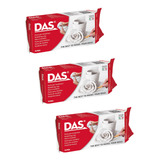 Kit 3 Massa Modelar Cerâmica Fria Das Escultura Branca Clay