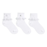 Kit 3 Meia Infantil Feminina Bebe Menina Lupo Renda 2260 F
