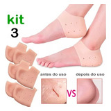 Kit 3 Meias De Silicone Calcanhar Pés Macios Hidratante