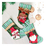 Kit 3 Meias Decorativas Enfeite De Natal Decoração Natalina