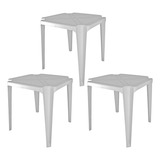 Kit 3 Mesa De Plástico Monobloco Resistente Alugar Premium