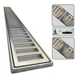 Kit 3 Metros Grelha Ralo Linear 10x100 Suporte P Fixiçao