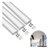 Kit 3 Metros Perfil Alumínio Embutir Slim P Fita Led Cinza