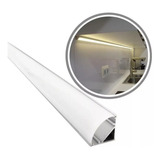 Kit 3 Metros Perfil Sobrepor Canto Fita Led Branco Preto