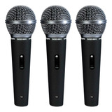 Kit 3 Microfone Com